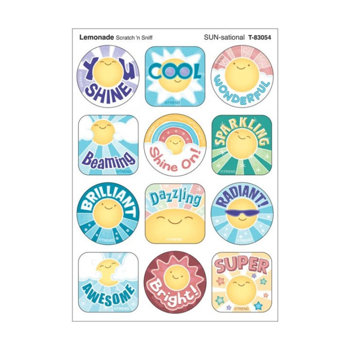 TREND SUN-sational, Lemonade Scent Scratch 'n Sniff Stinky Stickers®, Pack of 48