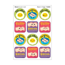 TREND Bacon 'n Eggs, Bacon Scent Scratch 'n Sniff Stinky Stickers®, Pack of 48