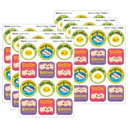 TREND Bacon 'n Eggs, Bacon Scent Scratch 'n Sniff Stinky Stickers®, 48 Per Pack, 6 Packs
