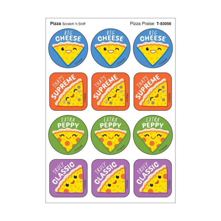 TREND Pizza Praise, Pizza Scent Scratch 'n Sniff Stinky Stickers®, Pack of 48