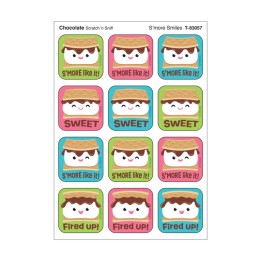 TREND S'more Smiles, Chocolate Scent Scratch 'n Sniff Stinky Stickers®, Pack of 48