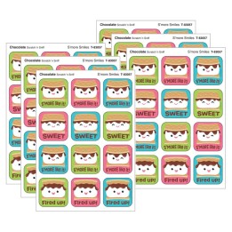 TREND S'more Smiles, Chocolate Scent Scratch 'n Sniff Stinky Stickers®, 48 Per Pack, 6 Packs