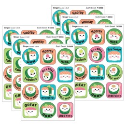 TREND Sushi Sweet, Ginger Scent Scratch 'n Sniff Stinky Stickers®, 48 Per Pack, 6 Packs