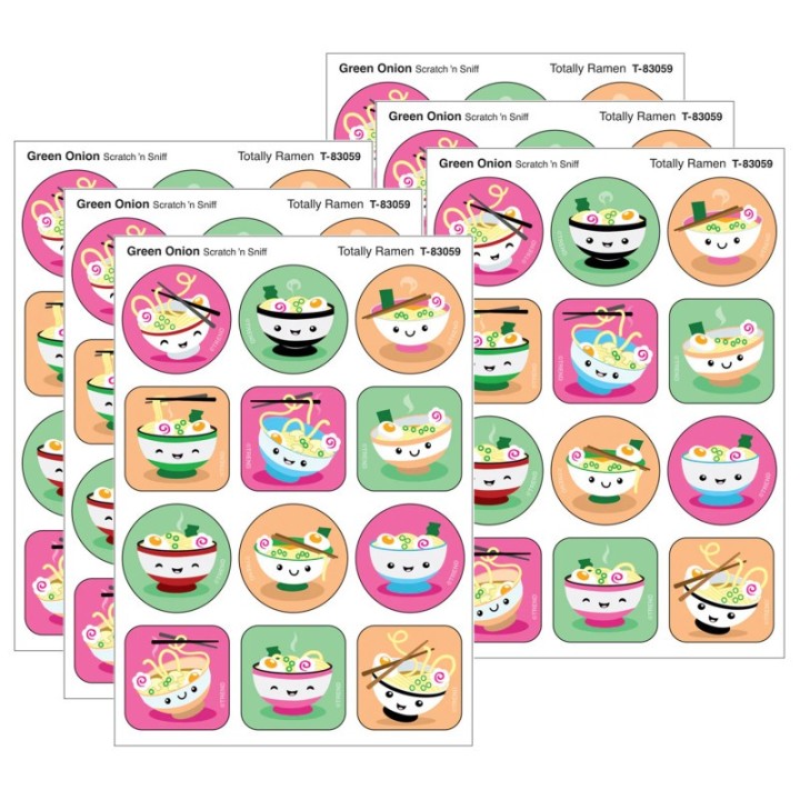 TREND Totally Ramen, Green Onion Scent Scratch 'n Sniff Stinky Stickers®, 48 Per Pack, 6 Packs