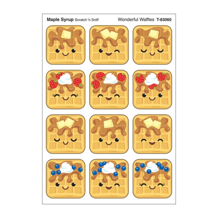 TREND Wonderful Waffles, Maple Syrup Scent Scratch 'n Sniff Stinky Stickers®, Pack of 48