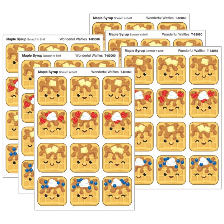 TREND Wonderful Waffles, Maple Syrup Scent Scratch 'n Sniff Stinky Stickers®, 48 Per Pack, 6 Packs