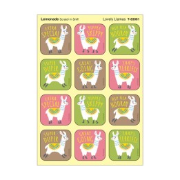 TREND Lovely Llamas, Lemonade Scent Scratch 'n Sniff Stinky Stickers®, Pack of 48