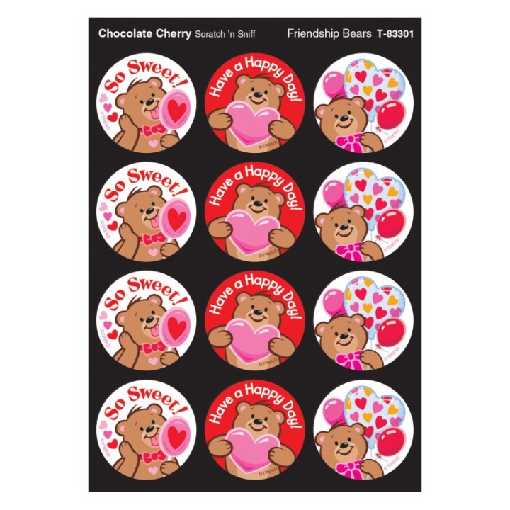 TREND Friendship Bears/Chocolate Cherry Stinky Stickers®, 48 Count