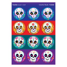 TREND Colorful Skulls/Vanilla Stinky Stickers®, 48 Count