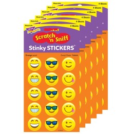 TREND Emotion Icon Cheer/Orange Stinky Stickers®, 60 Per Pack, 6 Packs