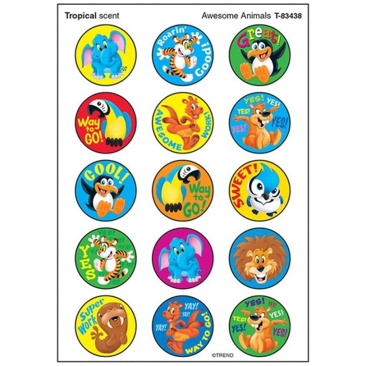TREND Awesome Animals/Tropical Stinky Stickers®, 60 ct.