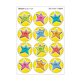 TREND Star Power, Banana scent Scratch 'n Sniff Stinky Stickers®, Pack of 48