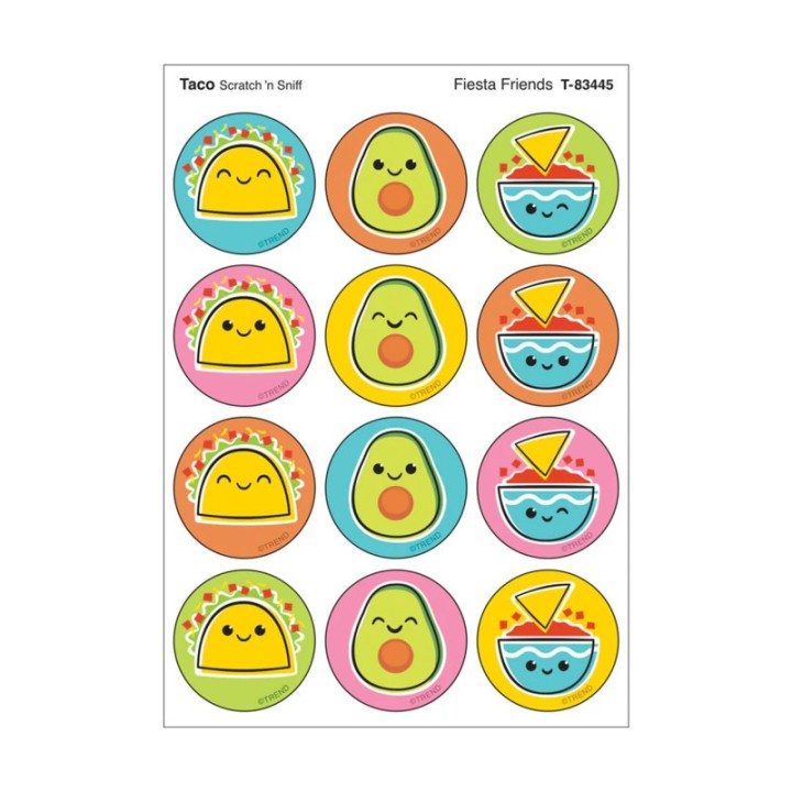 TREND Fiesta Friends, Taco scent Scratch 'n Sniff Stinky Stickers®, Pack of 48