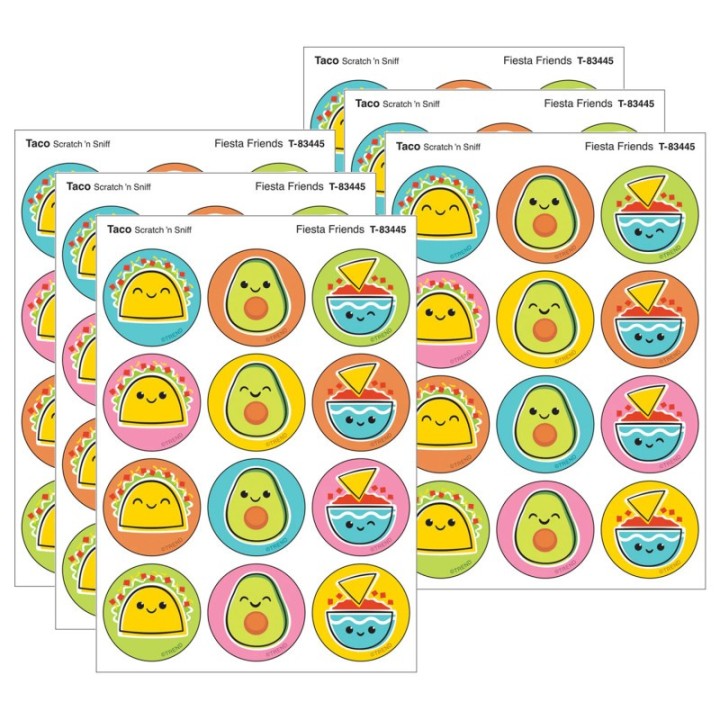 TREND Fiesta Friends, Taco scent Scratch 'n Sniff Stinky Stickers®, 48 Per Pack, 6 Packs