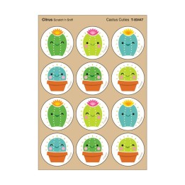 TREND Cactus Cuties, Citrus scent Scratch 'n Sniff Stinky Stickers®, Pack of 48