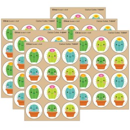 TREND Cactus Cuties, Citrus scent Scratch 'n Sniff Stinky Stickers®, 48 Per Pack, 6 Packs