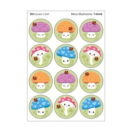 TREND Merry Mushrooms, Dirt scent Scratch 'n Sniff Stinky Stickers®, Pack of 48