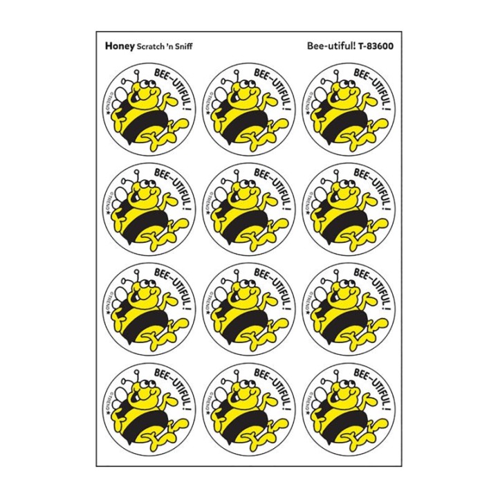 TREND Bee-utiful!/Honey Scented Stickers, Pack of 24