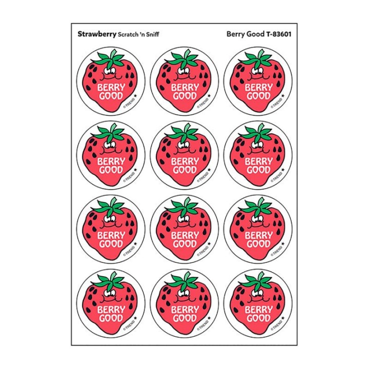 TREND Berry Good/Strawberry Scented Stickers, Pack of 24