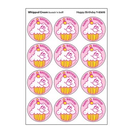 TREND Happy Birthday/Whipped Cream Scented Stickers, Pack of 24
