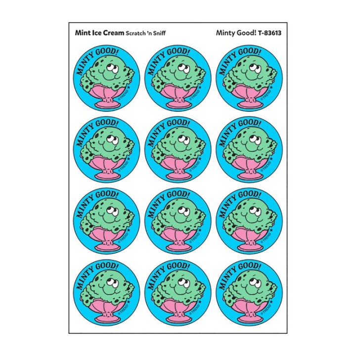 TREND Minty Good!/Mint Ice Cream Scented Stickers, Pack of 24