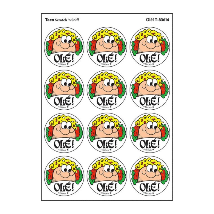 TREND Olé!/Taco Scented Stickers, Pack of 24