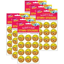 TREND Orange-A-Proud!/Orange Candy Scented Stickers, 24 Per Pack, 6 Packs