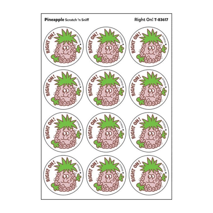 TREND Right On!/Pineapple Scented Stickers, Pack of 24