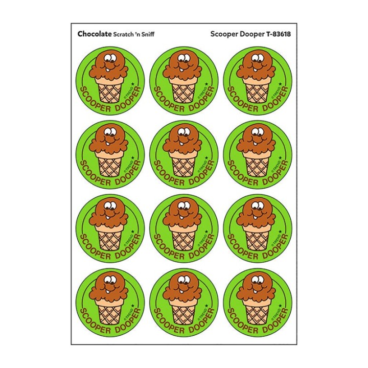 TREND Scooper Dooper/Chocolate Scented Stickers, Pack of 24