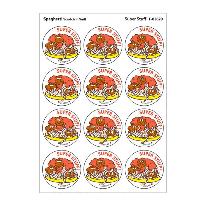 TREND Super Stuff!/Spaghetti Scented Stickers, Pack of 24