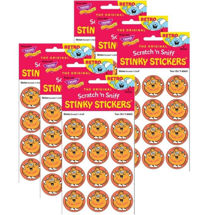 TREND Tear-ific!/Onion Scented Stickers, 24 Per Pack, 6 Packs