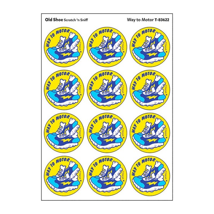 TREND Way to Motor/Old Shoe Scented Stickers, Pack of 24