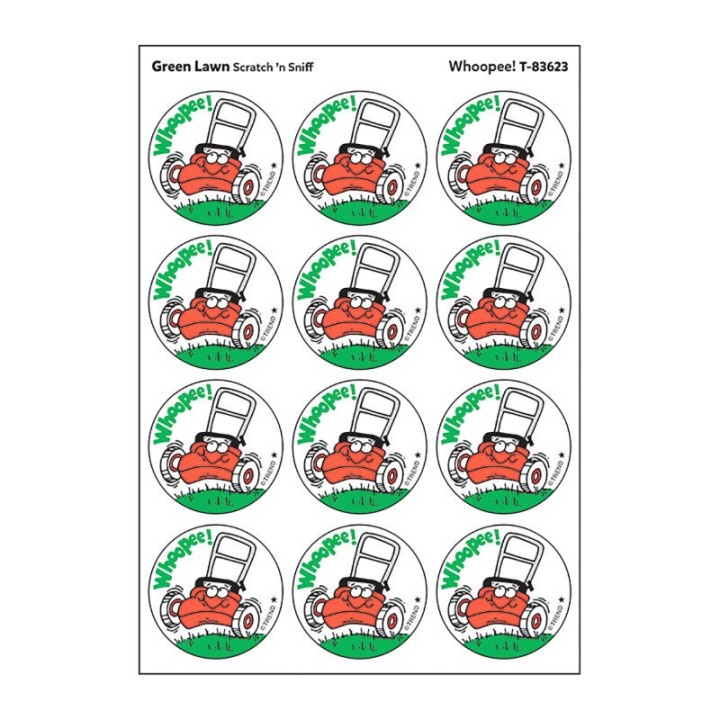 TREND Whoopee!/Green Lawn Scented Stickers, Pack of 24