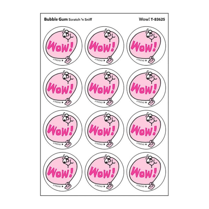 TREND Wow!/Bubble Gum Scented Stickers, Pack of 24