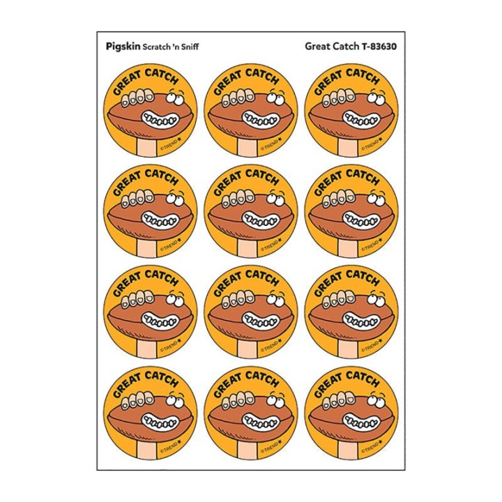 TREND Great Catch/Pigskin Scent Retro Scratch 'n Sniff Stinky Stickers®, 24 ct.
