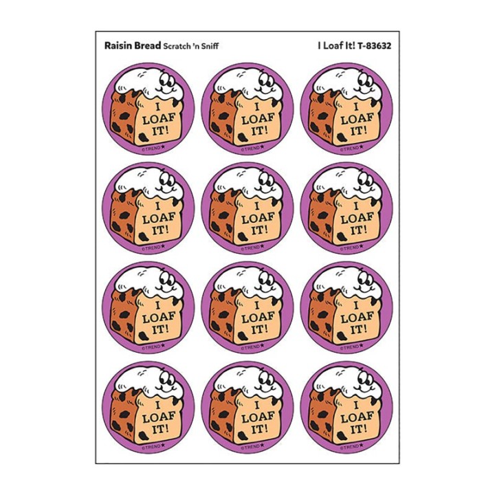 TREND I Loaf It!/Raisin Bread Scent Retro Scratch 'n Sniff Stinky Stickers®, 24 ct.