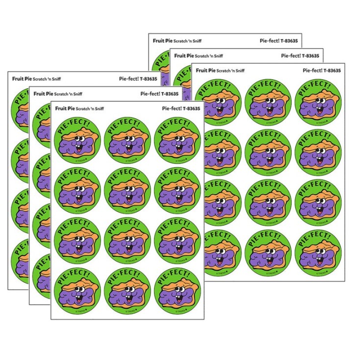 TREND Pie-fect!/Fruit Pie Scent Retro Scratch 'n Sniff Stinky Stickers®, 24 Per Pack, 6 Packs