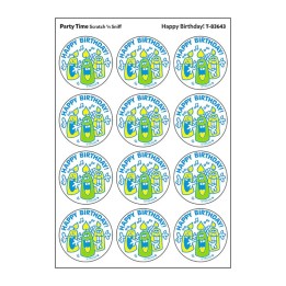 TREND Happy Birthday!/Party Time scent Retro Scratch 'n Sniff Stinky Stickers®, 24 ct.