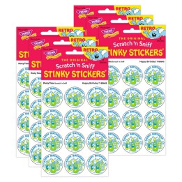 TREND Happy Birthday!/Party Time scent Retro Scratch 'n Sniff Stinky Stickers®, 24 Per Pack, 6 Packs