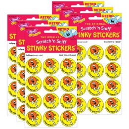 TREND Stick With It!/Lollipop scent Retro Scratch 'n Sniff Stinky Stickers®, 24 Per Pack, 6 Packs