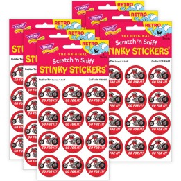 TREND Go For It!/ Rubber Tire Scent Stickers, 24 Per Pack, 6 Packs