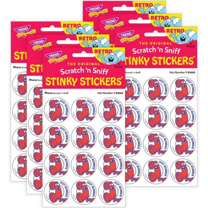 TREND Hot Number/ Phone Scent Stickers, 24 Per Pack, 6 Packs