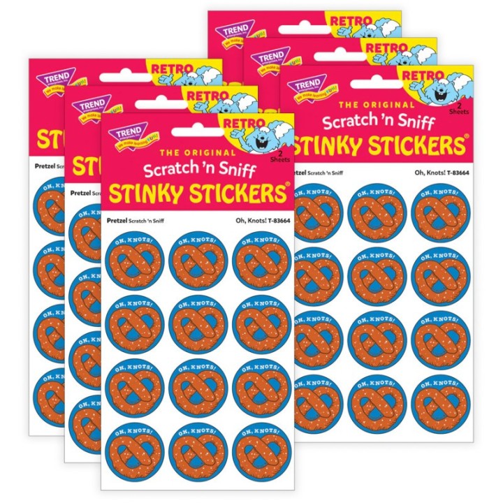 TREND Oh/ Knots!/ Pretzel Scent Stickers, 24 Per Pack, 6 Packs