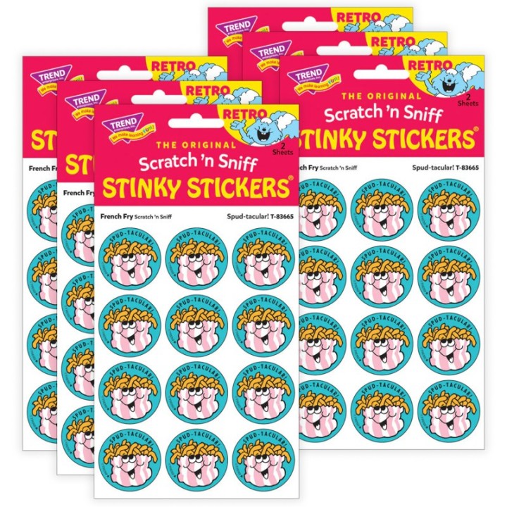 TREND Spud-tacular!/ French Fry Scent Stickers, 24 Per Pack, 6 Packs