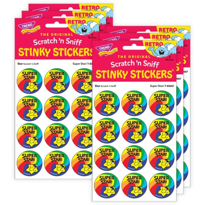 TREND Super Star!/ Star Scent Stickers, 24 Per Pack, 6 Packs