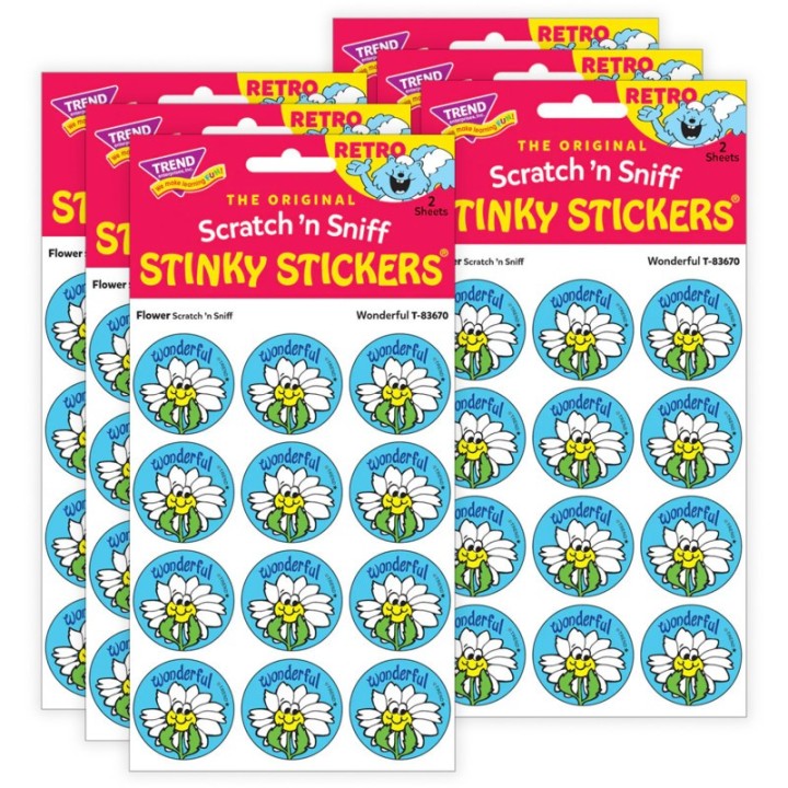 TREND Wonderful/ Flower Scent Stickers, 24 Per Pack, 6 Packs