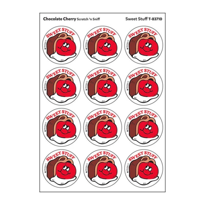 TREND Sweet Stuff/Chocolate Cherry scent Retro Scratch 'n Sniff Stinky Stickers®, 24 ct.