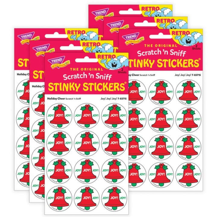 TREND Joy! Joy! Joy!/ Holiday Cheer Scent Stickers, 24 Per Pack, 6 Packs