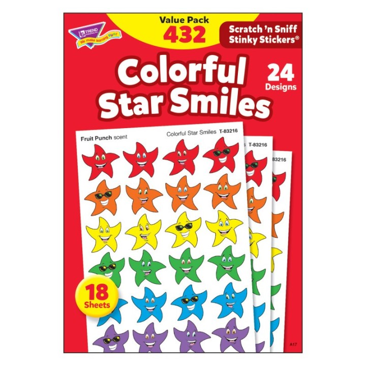 TREND Colorful Star Smiles Stinky Stickers® Variety Pack, 432 ct