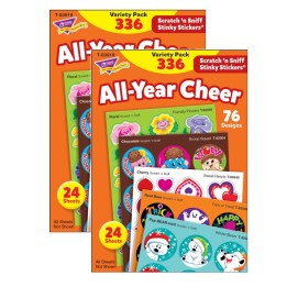 TREND All Year Cheer Stinky Stickers® Variety Pack, 336 Count Per Pack, 2 Packs